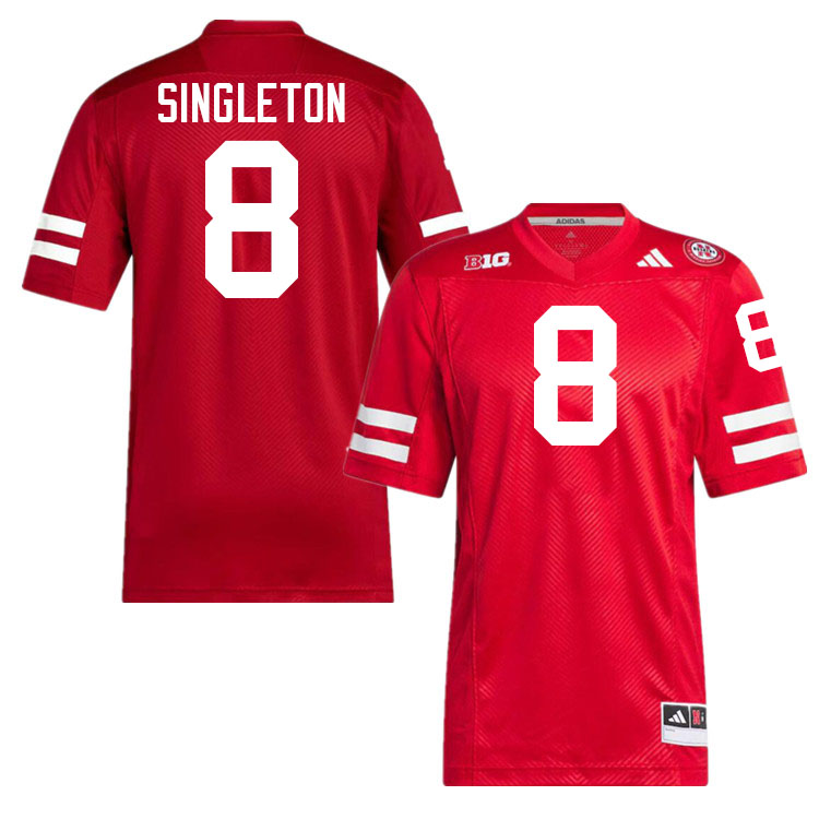 Men #8 DeShon Singleton Nebraska Cornhuskers College Football Jerseys Stitched Sale-Scarlet